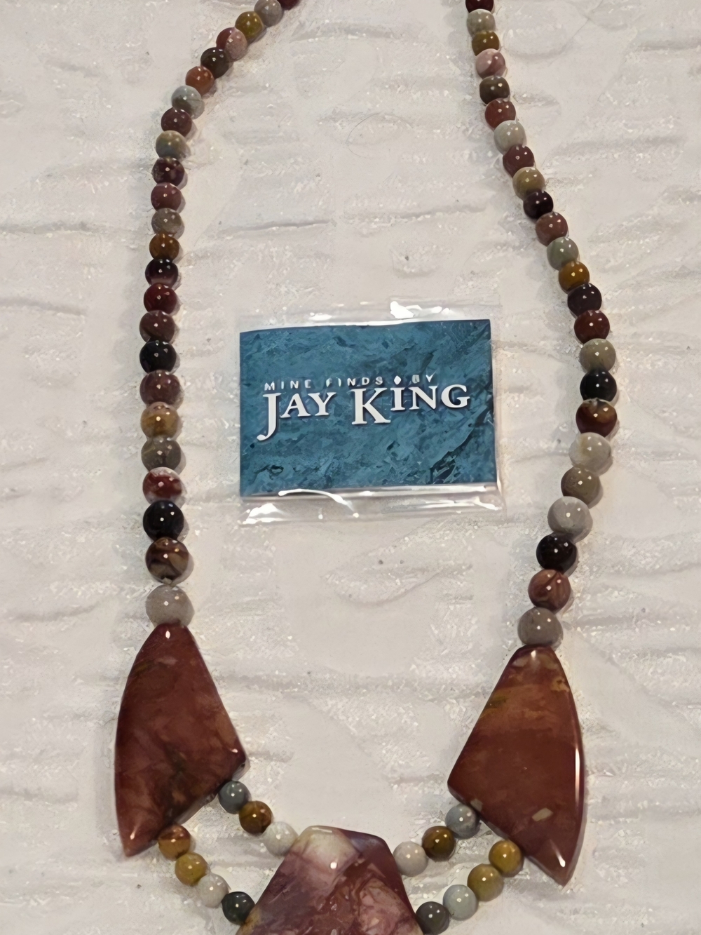 Jay King Multicolor Jasper Necklace with Earth Tone and Burgundy Focal Pendants